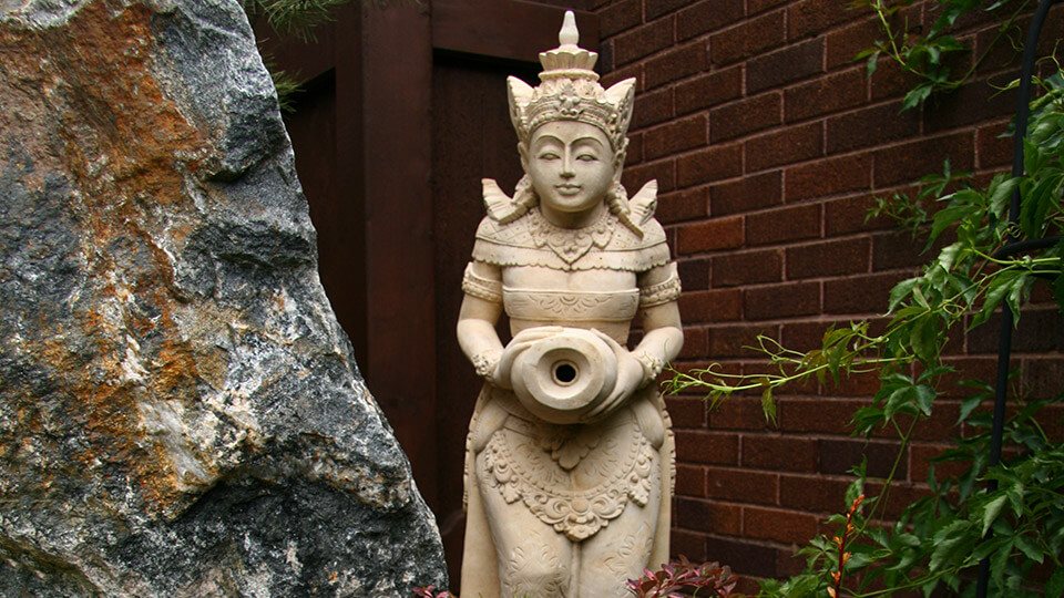 Religious statue in the backyard area