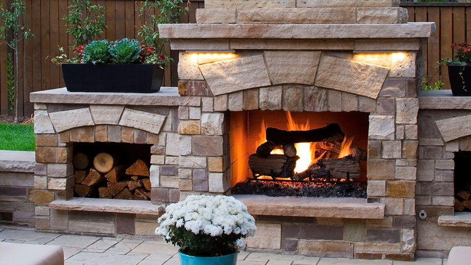 Outdoor chimney in the backyard