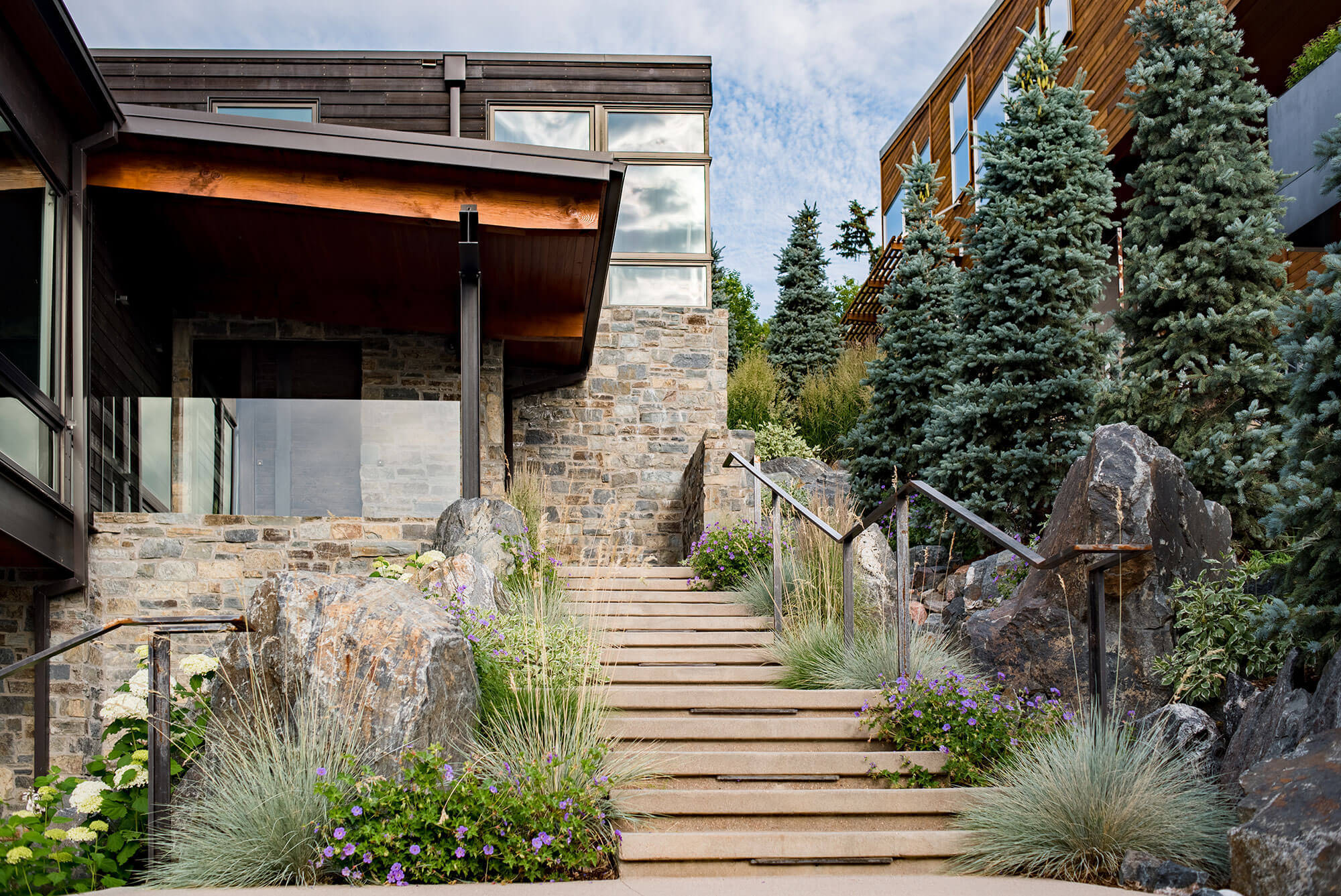 Stairs leading way in to the house