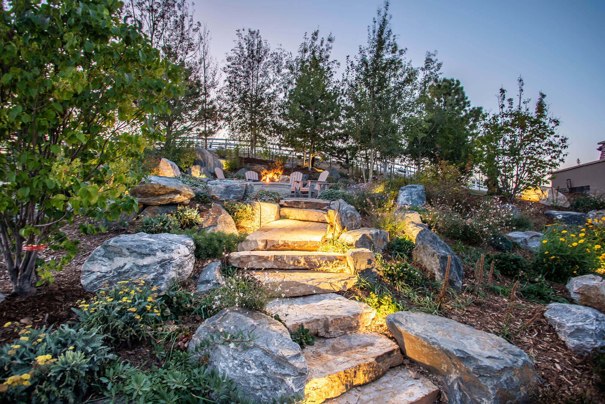 Pathway leading to the fire pit