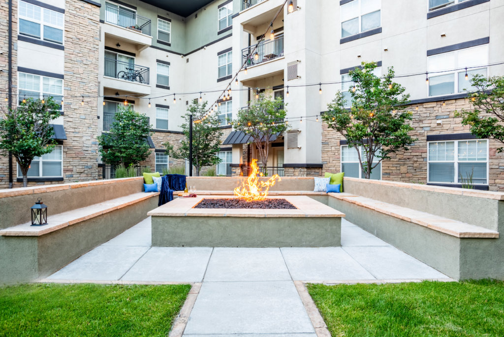 Bell Summit at Flatirons courtyard firepit