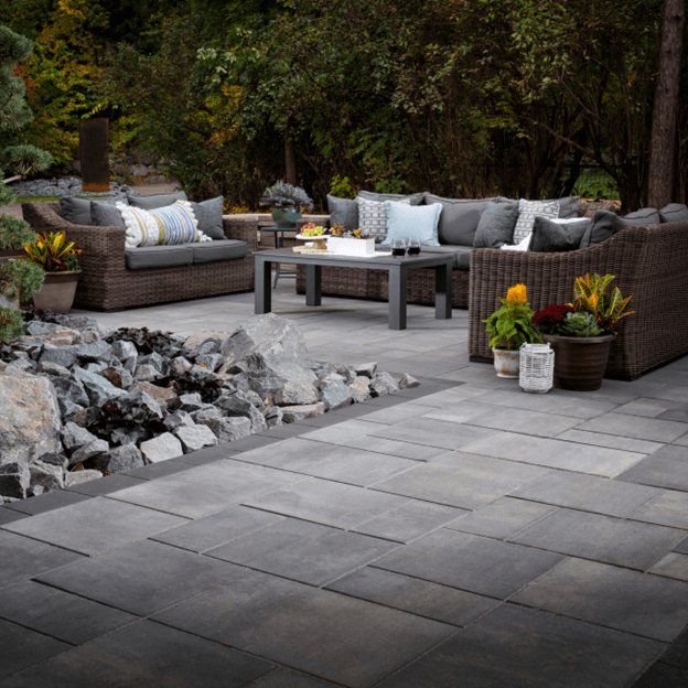 Outdoor Livingroom Featuring Concrete Patio Paver