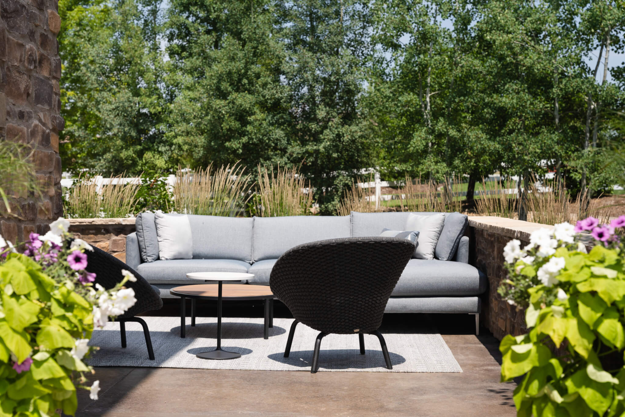 Fire pit surrounded by chairs