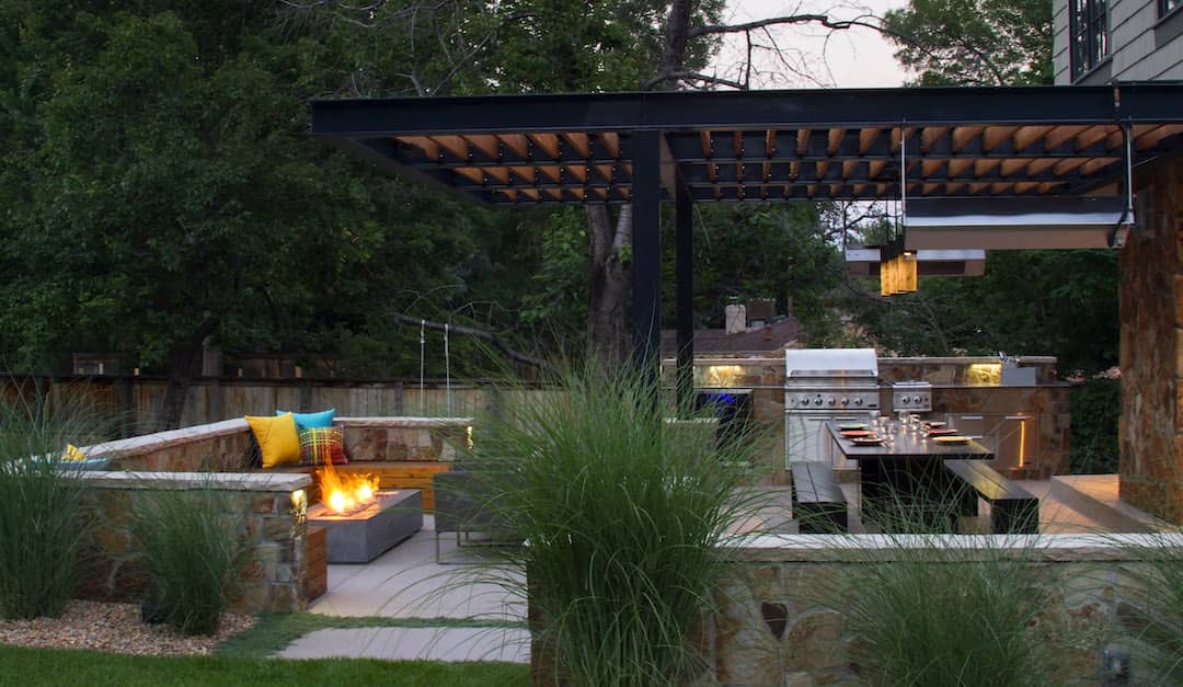 Backyard with Wood Privacy Fencing & Pergola