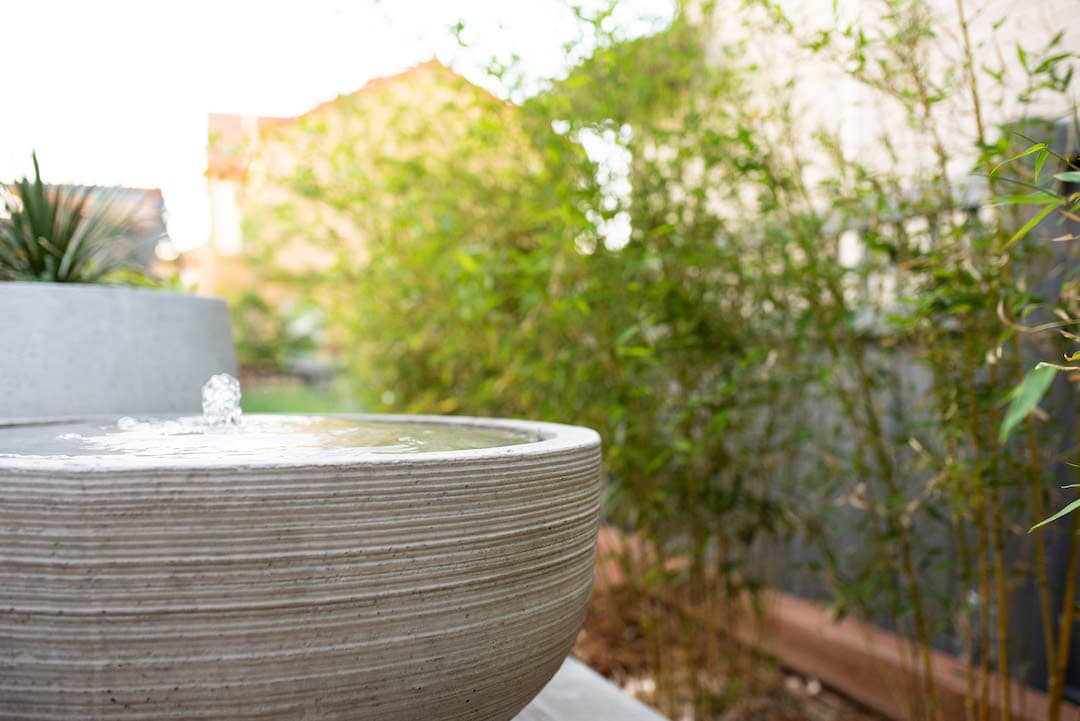 Concrete Water Fountain Used to Muffle Noise for Privacy