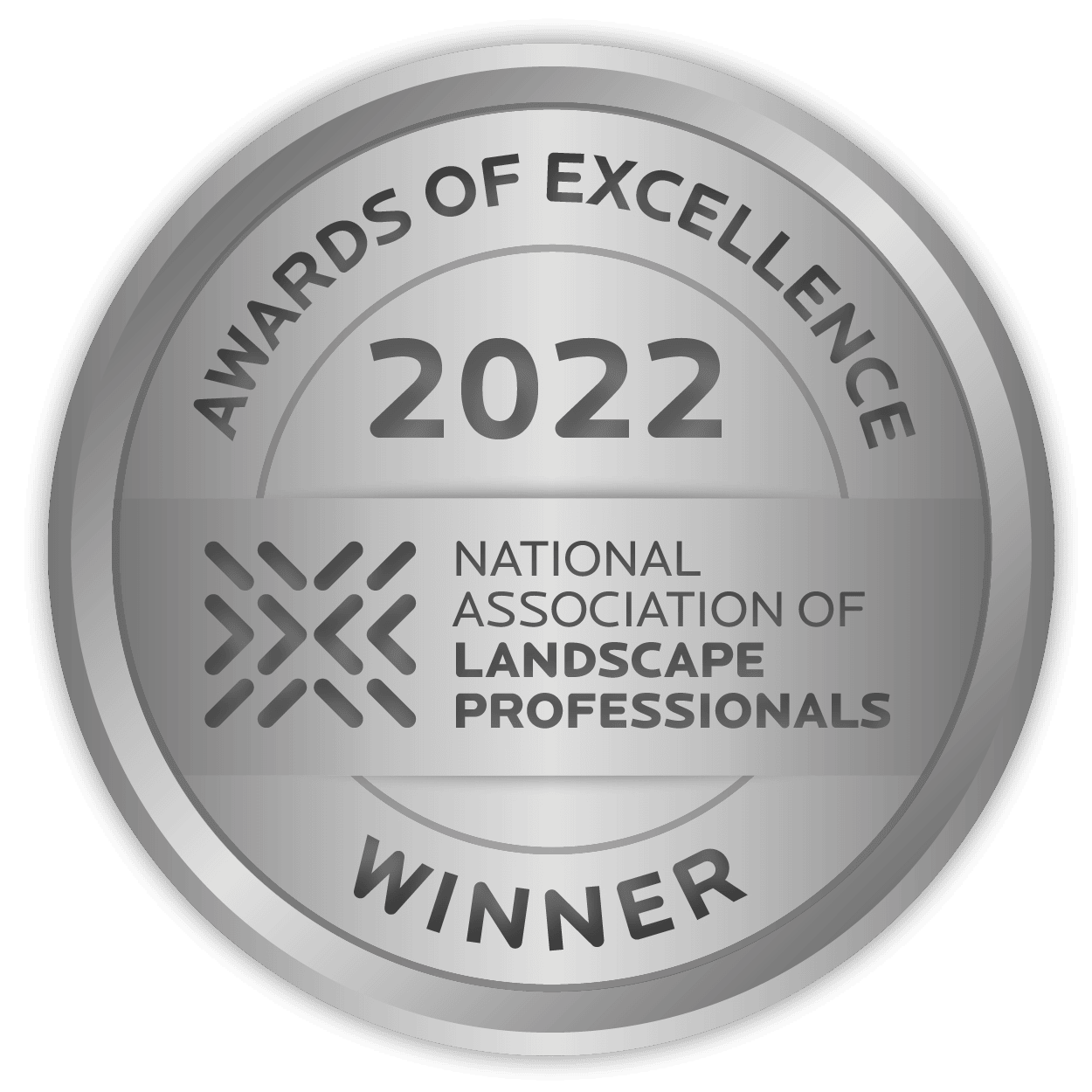 Awards of excellence 2022 winner Award - Silver badge - National Association of Landscape professionals