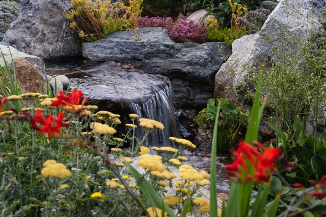 Water Features with Flowers Arround